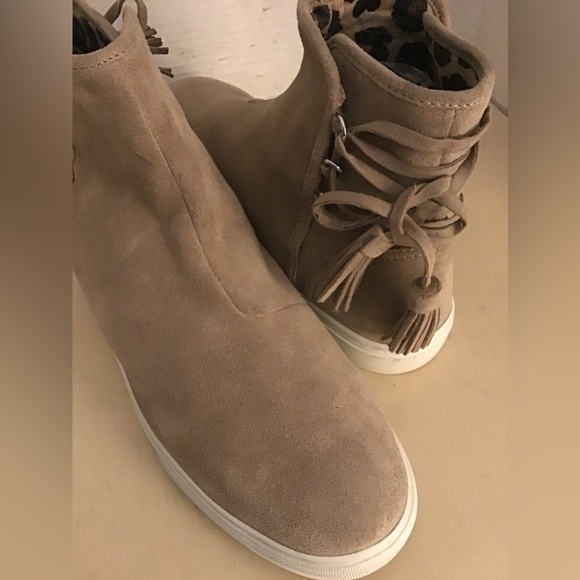 Zara Women beige suede platform sneaker booties US 10 - Picture 9 of 12